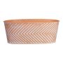 Ovale Blumen Schale CENDRINE, Zink, Linienmuster, orange, 25x13x10cm