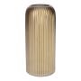 Glasvase ALBURGIS mit Rillen, gold-metallic, 20cm, Ø8,7cm
