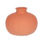 Blumen Vase ALFHARD, Glas mit Rillen, orange-matt, 8,5cm, Ø10,5cm