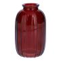 Flasche SILVINA aus Glas, Rillen, burgunderrot-klar, 12cm, Ø7cm