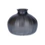 Blumen Vase ALFHARD, Glas mit Rillen, grau-metallic, 8,5cm, Ø10,5cm