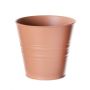Runder Pflanztopf MICOLATO mit Rillen, Zink, terracotta, 12cm, Ø13,5cm