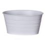 Ovaler Pflanztopf MICOLATO mit Rillen, Zink, weiß, 19x13,5x10cm