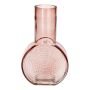 Runde Vase ORESTINO aus Glas, rosa-klar, 14x7,5x22,5cm
