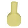 Runde Vase ORESTINO aus Glas, gelb-matt, 14x7,5x22,5cm