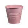 Runder Pflanztopf MICOLATO mit Rillen, Zink, rosa, 12cm, Ø13,5cm