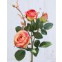 Kunstrosen Zweig DELILAH, pink-orange, 55cm, Ø6cm