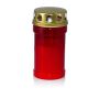 Grabkerze AMONIA mit Deckel, rot-weiß, 14,5cm, Ø7cm, 60h