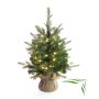 Künstlicher Tannenbaum WELLINGTON, Jutesack, LEDs, 60cm, Ø50cm