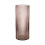 Moderne Glas Blumenvase SORCHA mit Rillen, zartrosa-klar, 30cm, Ø12,5cm