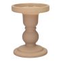Kerzenhalter Stumpenkerze KLEOFINA aus Glas, mit Fuß, beige-matt, 11cm, Ø8,5cm