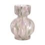 Kugelige Glas Blumenvase RUSSELL, Leopardenmuster, lila-minze-klar, 20cm, Ø16cm