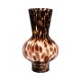 Kugelige Glas Blumenvase RUSSELL, Leopardenmuster, braun-klar, 30cm, Ø18cm