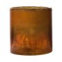 Maxi Glas Teelichthalter RIGOBERTO, Oben gold, orange-braun-klar, 10cm, Ø10cm