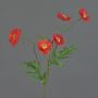 Textil Zweig Mohnblume KEIRA, rot-orange, 65cm, Ø5-6cm