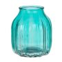 Kleine Glas Tischvase AMORY, türkis-klar, 16cm, Ø13,8cm