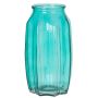 Kleine Glas Tischvase AMORY, türkis-klar, 22cm, Ø12cm