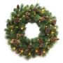 Künstlicher Weihnachtskranz KERRY mit Zapfen, LEDs, grün, Ø75cm