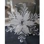 Eisblume Hänger GEORGINA, Acryl, Glitzer, transparent-silber-weiß, Ø14cm