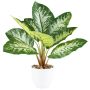 Kunstpflanze Dieffenbachia TAHRENY, Melamin-Übertopf, grün, 35cm