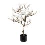 Kunstbaum Magnolie DOLS, Kunststamm, mit Blüten, beschneit, 85cm