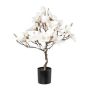Kunstbaum Magnolie DOLS, Kunststamm, mit Blüten, beschneit, 60cm