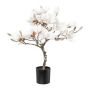 Kunstbaum Magnolie DOLS, Kunststamm, mit Blüten, beschneit, LEDs, 60cm