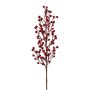 Kunstzweig Kartoffelrose FRULKE mit Hagebuttten, rot, 70cm