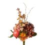 Künstlicher Blumenstrauß Kugeldistel Rose Hortensie PRINZY, orange-lachs-altrosa, 60cm