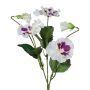 Deko Blume Stiefmütterchen MONDYL, Steckstab, weiß-lila, 25cm