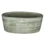 Orchideenschale aus Keramik ADELPHOS, oval, Rillen, grau-braun, 33x15x15cm