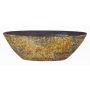 Deko Schale Schiffchen Keramik TSCHIL, Rustikal, Farbverlauf, ockergelb-braun, 40x15x12cm
