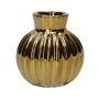 Keramikflasche OLLIVERA mit Rillen, gold-metallic, 6,5cm, Ø6cm
