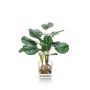 Kunstpflanze Calathea Orbifolia AGINA im Glastopf, grün-weiß, 45cm