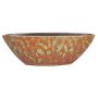 Keramik Schiffchen Schale ELIEL, gesprenkelt, orange-gelb, 40x15x12cm