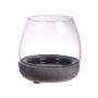 Glas Windlicht TONDA, Betonuntersetzer, klar, 10,5cm, Ø10cm