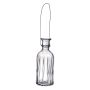 Glas Flasche ANANKE mit Rillen, Henkel, klar, 19cm, Ø7,4cm