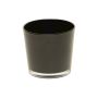 Pflanztopf ALENA, Glas, schwarz, 9,5cm, Ø11,5cm