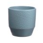 Keramik Übertopf BIHAM, Hammerschlag Muster, blau-grau-matt, 13,2cm, Ø13,5cm