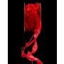 Dekoband Perlenschnur CARESA aus Chiffon und Satin, rot, 5m, 20mm
