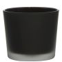 Großes Teelichtglas ALENA FROST, schwarz matt, 9cm, Ø10cm