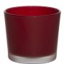 Großes Teelichtglas ALENA FROST, rot matt, 9cm, Ø10cm