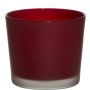 Übertopf aus Glas ALENA FROST, rot matt, 12,5cm, Ø14,5cm