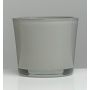 Übertopf aus Glas ALENA, grau, 11cm, Ø11,5cm