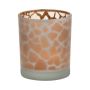 Teelichtglas SENGA, Giraffenmuster, matt-gold, 8cm, Ø7cm