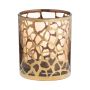 Teelichtglas SENGA, Giraffenmuster, gold, 10cm, Ø9cm