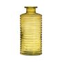 Glas Flasche STUART mit Rillen, gelb-klar, 21,5cm, Ø9,5cm
