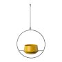 Metall Blumenampel QUINLEE, Metallring, gelb-schwarz, 36x18x70cm