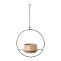 Metall Blumenampel QUINLEE, Metallring, beige-schwarz, 36x18x70cm