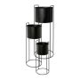 Runder Blumentopf SULOLA mit Metallständer, schwarz, 19x50cm, 23x65cm, 28x80cm